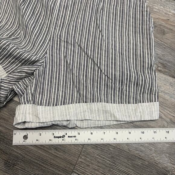 Eddie Bauer Briar White Black Womens Small Striped‎ Linen Blend Pull On Shorts - Picture 11 of 11